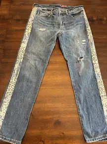 Anthropologie Pilcro Jeans Women’s 27 Slim Boyfriend Crop Blue Cheetah