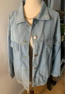 Jean jacket with print of the back size medium