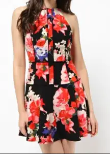 Guess Y2k Womens Floral Explosion Fit and Flare Flattering Dress Size 10 2544