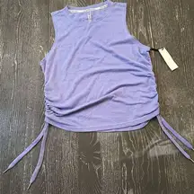 Calvin Klein Performance Women's M Purple Breathable Tank Top Ruched Side Tie