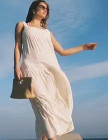 NWT J. Crew Airy gauze tiered maxi dress