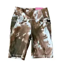 GOTTEX Brown White Printed Bike Shorts Sz XS NEW