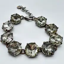 Stella‎ & Dot Amelie Crystal Bracelet Chain rocker chic sophisticated  silver