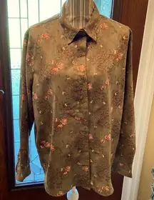 Lemon Grass Lg long sleeve button down Top