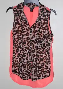 Rue21 | Collared cheetah pink tank top