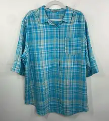 Woman Within Linen Blend Button-Front Shirt size 18/20 plus size