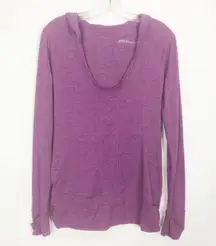 Zella Long Sleeve Scoop Neck Hooded Purple Athletic Top Size S
