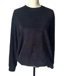 COS Oversized Black Velvet Sweatshirt - M