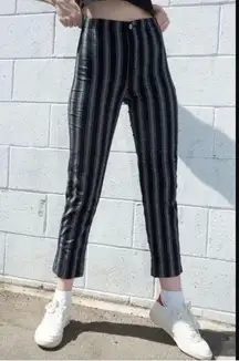 Brandy Melville Tilden Blue White Vertical Stripe Cropped Pants