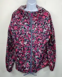 Columbia Windbreaker Light Jacket Full Zip Pink Camouflage size Large