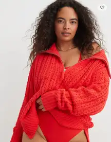 Aerie Cable car Quarter zip sweater SZ:M