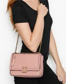 Victora Secret Pale Pink Quilted Shoulder Crossbody