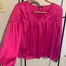 Pink Boxy Blouse with Relaxed Sleeves