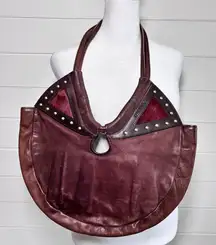 Diesel Vintage‎ 100% Leather Spare Parts Circle Brown-Purple Shoulder Bag