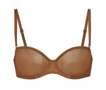 SKIMS  Ultra fine mesh underwire scoop bra strapless size 32A Bronze