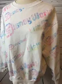 Walt Disney World Large Sweatshirt Womens AOP Mickey Mouse All Over Print Parks