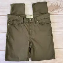 Lucky Brand Brooke Leggings Olive Green Mid Rise Skinny 5 Pocket Jeans Sz 31/12