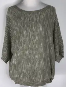 DKNY NWT Jeans Sage & White Soft Dolman Short Sleeve Casual Career Sweater S…