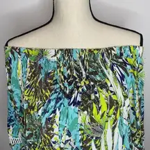 Westbound Woman Plus Sz 2X Tropical Off Shoulder Blouse Top