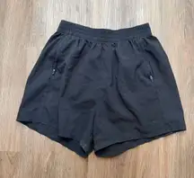 Gymshark Black Athletic Shorts Womens Size S Zip Pockets Recycled Polyester