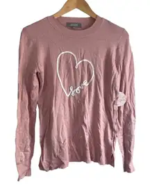 New!‎ Marled Valentines Day Love Heart Embroidered Sweater