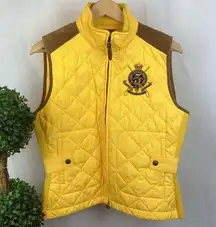 Ralph Lauren Yellow Sleeveless Quilted Zip Up Vest L