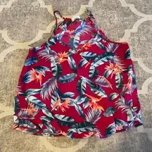 Pink rose tropical razor back tank size small