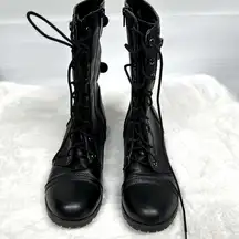 Unr8ed MILITARY COMBAT  MOTORCYCLE LACE UP WOMEN BOOTS ZIPPER SODA DOME size 10