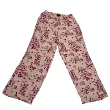 Re-Imagined by J.Crew Silky Pink Floral Pajama Pants Women's Size XS Loungewear