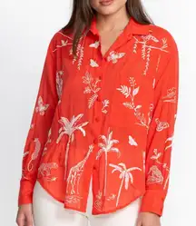 Johnny Was heavily embroidered SARABI BOXY POCKET SHIRT (oversized) NWT
