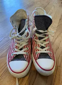 Vintage American Print High Top Chuck Taylor Shoes 6 M 9w USA Converse