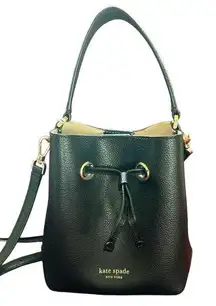 Kate Spade EUC black  pebble leather bucket crossbody bag