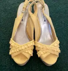 American Eagle Yellow Wedges Size 6.5