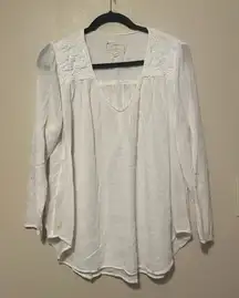 Current Elliott‎ White Peasant Blouse Size Small