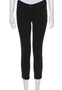 RAG & BONE Black Low-Rise Cropped Skinny Leg Jeans, US26