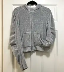 MICHAEL Michael Kors Gray Velour Hooded Sweatshirt Size Medium