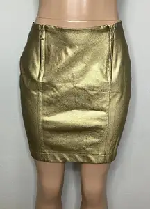 New. Anne Klein faux gold metallic mini skirt. 4/6