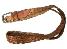 Abercrombie And Fitch Genuine Learher Brown Braided Belt Belt Womens Size 36