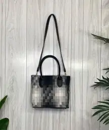 Mellow World Fabric Aurora Ombre Pixel Design Side Gusset Tote Bag