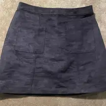 Old Navy Skirt Womens 10 Mini Faux Suede Black Pockets Zip Back Preppy Minimal