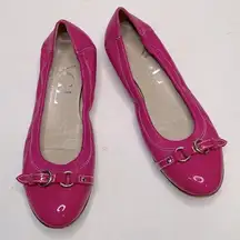 AGL Cap-toe Monika Hot Pink Ballet Flat Shoe S-151 Sz 37 EU / 7 US