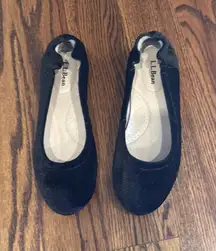 LL Bean black velvet ballet flats size 6