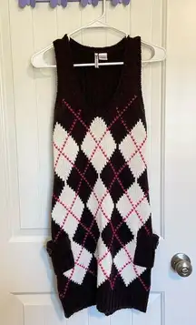 Black Crimson NY women’s argyle patterned sweater dress — medium