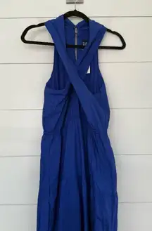 Gap Women’s Large Royal Blue Halter Tiered Maxi Dress New