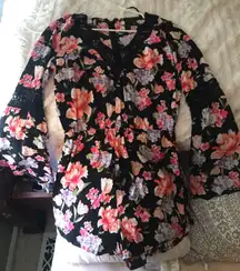 Bell Sleeve Floral Romper