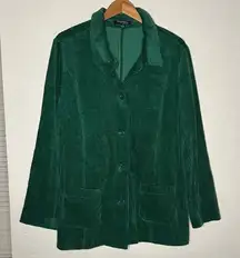 NEW Chadwicks of Boston Forest Green Corduroy Blazer Jacket Women’s XL Pockets