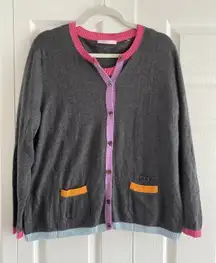 Basler Womens EU46 Gray Caridgan Sweater Set Pink Cashmere Wool Set Preppy