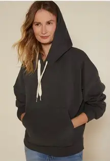 Outerknown Second Spin Slouchy Pullover Long Sleeve Hoodie Black Womens S