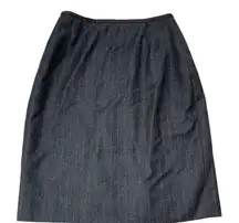 Lauren Ralph Lauren Pinstripe Pencil Wool Mini Skirt Dark Gray Size 2 Petite