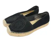 UGG Suede Heidi Loafer Perforated Espadrilles Black Platform Slip-On Size 9